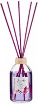 geurstokjes Mikado orchidee 100 ml glas transparant/paars