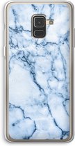 Case Company® - Samsung Galaxy A8 (2018) hoesje - Blauw marmer - Soft Cover Telefoonhoesje - Bescherming aan alle Kanten en Schermrand