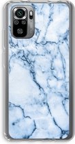 Case Company® - Xiaomi Redmi Note 10S hoesje - Blauw marmer - Soft Cover Telefoonhoesje - Bescherming aan alle Kanten en Schermrand