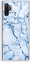 Case Company® - Samsung Galaxy Note 10 Plus hoesje - Blauw marmer - Soft Cover Telefoonhoesje - Bescherming aan alle Kanten en Schermrand