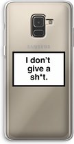 Case Company® - Samsung Galaxy A8 (2018) hoesje - Don't give a shit - Soft Cover Telefoonhoesje - Bescherming aan alle Kanten en Schermrand