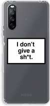 Case Company® - Sony Xperia 10 III hoesje - Don't give a shit - Soft Cover Telefoonhoesje - Bescherming aan alle Kanten en Schermrand