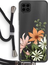 Case Company® - Samsung Galaxy A22 4G hoesje met Koord - Floral bouquet - Telefoonhoesje met Zwart Koord - Bescherming aan alle Kanten en Over de Schermrand