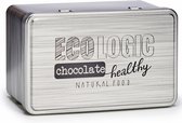 opbergblik chocolade 11,5 x 7 x 18,5 cm tin grijs