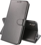 Echt Lederen Book Case Hoesje - Leren Portemonnee Telefoonhoesje - Geschikt voor iPhone X - XS - Zwart