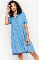 LOLALIZA Tencel jurk - Blauw - Maat 46