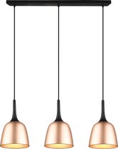LED Hanglamp - Hangverlichting - Trion Christa - 3-lichts - E27 Fitting - Rond - Mat Goud - Aluminium