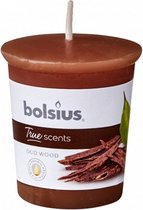 geurkaars True Scents Oud Wood 4,5 cm wax bruin