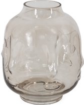 Glazen vaas gezicht zalm - Kolony - glazen decoratie - 18x18x20cm