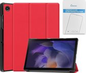 Case2go - Tablet hoes & Screenprotector geschikt voor Samsung Galaxy Tab A8 - 10.5 Inch - Auto Wake/Sleep functie - Rood