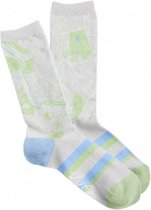 sokken Madrid Map katoen grijs/blauw/groen one-size