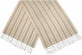 sjaal Stripes dames 65 x 180 cm acryl beige