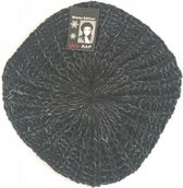 baret France dames wol zilver/zwart one-size