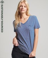 Superdry Dames tshirt T-shirt van biologisch katoen met V-hals en borstzak