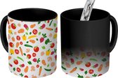 Magische Mok - Foto op Warmte Mokken - Koffiemok - Groenten - Regenboog - Vegan - Patroon - Magic Mok - Beker - 350 ML - Theemok