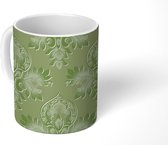 Mok - Koffiemok - Psychedelisch - Bladeren - Groen - Vintage - Design - Mokken - 350 ML - Beker - Koffiemokken - Theemok