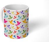 Mok - Koffiemok - Origami - Vogels - Patronen - Regenboog - Mokken - 350 ML - Beker - Koffiemokken - Theemok