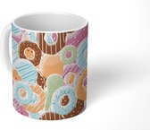 Mok - Koffiemok - Donut - Patronen - Eten - Zentangle - Mokken - 350 ML - Beker - Koffiemokken - Theemok