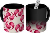 Magische Mok - Foto op Warmte Mokken - Koffiemok - Yin Yang - Roze - Patronen - Magic Mok - Beker - 350 ML - Theemok