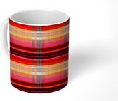 Mok - Koffiemok - Geruit - Regenboog - Design - Plaid - Mokken - 350 ML - Beker - Koffiemokken - Theemok