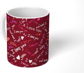 Mok - Koffiemok - Love - Patroon - Valentijn - Mokken - 350 ML - Beker - Koffiemokken - Theemok