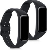 kwmobile 2x armband geschikt voor Samsung Galaxy Fit 2 - Bandjes voor fitnesstracker in zwart / zwart