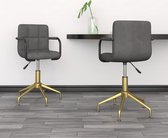 Eetkamerstoelen draaibaar 2 st fluweel donkergrijs