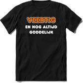 40 Jaar Goddelijk - Feest kado T-Shirt Heren / Dames - Wit / Oranje - Perfect Verjaardag Cadeau Shirt - grappige Spreuken, Zinnen en Teksten. Maat XXL