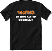 50 Jaar Goddelijk - Feest kado T-Shirt Heren / Dames - Wit / Oranje - Perfect Verjaardag Cadeau Shirt - grappige Spreuken, Zinnen en Teksten. Maat XXL