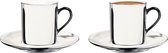 Kop-en-schotels Zilver 80 ml set van 2