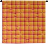 Wandkleed - Wanddoek - Oranje - Patronen - Abstract - 120x120 cm - Wandtapijt