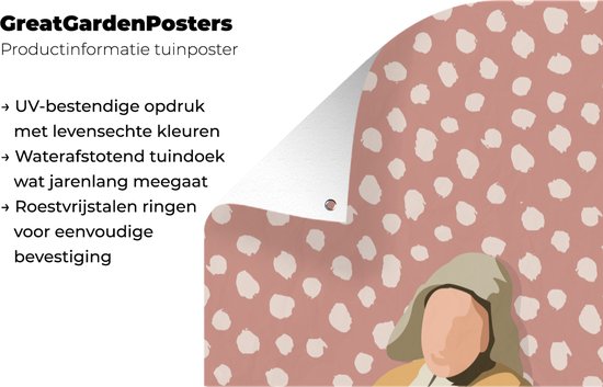 Affiche clôture Pastel - Melkmeisje - Pois - Maîtres anciens - 100x200 cm - Toile jardin