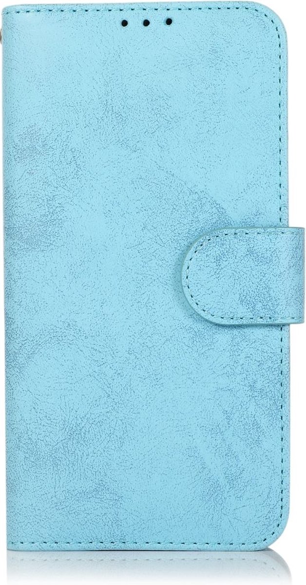 Mobigear Telefoonhoesje geschikt voor Apple iPhone 12 Hoesje | Mobigear Wallet Uitneembare 2in1 Bookcase Portemonnee | Pasjeshouder voor 3 Pasjes | Telefoonhoesje voor Pinpas / OV Kaart / Rijbewijs - Babyblauw