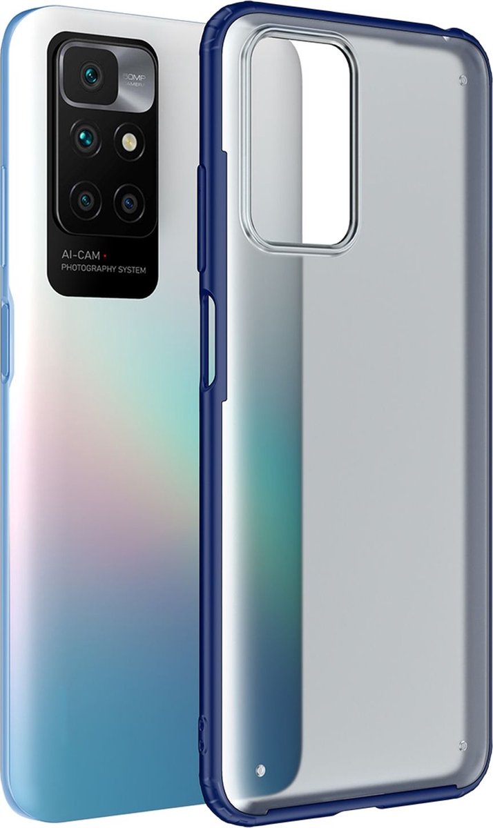 Mobigear Hoesje geschikt voor Xiaomi Redmi 10 4G Telefoonhoesje Hardcase | Mobigear Shockproof Backcover | Schokbestendig Redmi 10 4G Telefoonhoesje | Anti Shock Proof - Donkerblauw