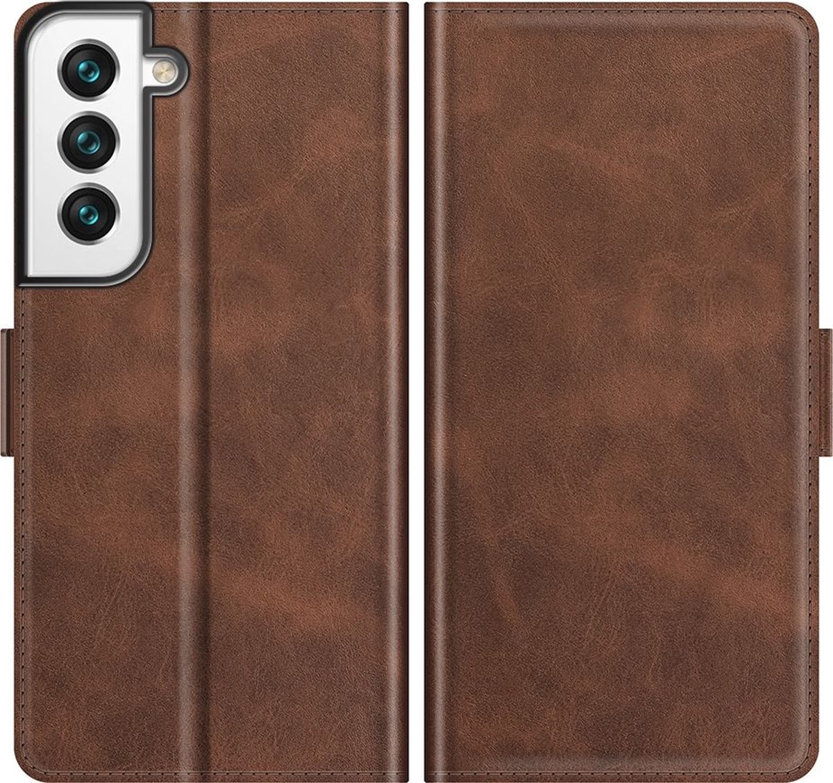Mobigear Telefoonhoesje geschikt voor Samsung Galaxy S22 Hoesje | Mobigear Slim Magnet Bookcase Portemonnee | Pasjeshouder voor 3 Pasjes | Telefoonhoesje voor Pinpas / OV Kaart / Rijbewijs - Bruin