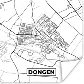 Poster Dongen - Stadskaart - Zwart Wit - Plattegrond - Kaart - Nederland - 50x50 cm