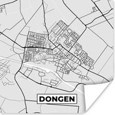 Affiche Dongen - Plan de la ville - Zwart et Wit - Carte - Carte - Pays- Nederland - 50x50 cm