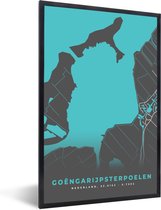 Fotolijst incl. Poster - Stadskaart - Friesland - Kaart - Plattegrond - Goëngarijpsterpoelen - 20x30 cm - Posterlijst