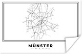 Poster Duitsland – Münster – Stadskaart – Kaart – Zwart Wit – Plattegrond - 180x120 cm XXL