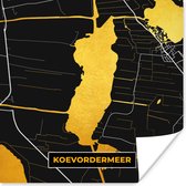 Poster Kaart - Plattegrond - Stadskaart - Koevordermeer - Goud - 50x50 cm