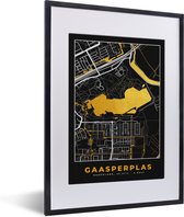 Fotolijst incl. Poster - Kaart - Plattegrond - Stadskaart - Nederland - Gaasperplas - 30x40 cm - Posterlijst