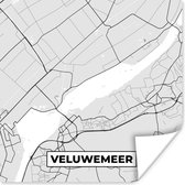 Poster Plattegrond - Kaart - Veluwemeer - Nederland - Stadskaart - 50x50 cm