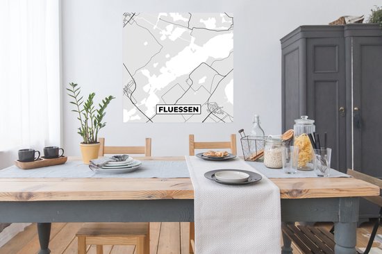 Poster Carte - Frise - Fluessen - Carte - Plan de la ville - 100x100 cm XXL