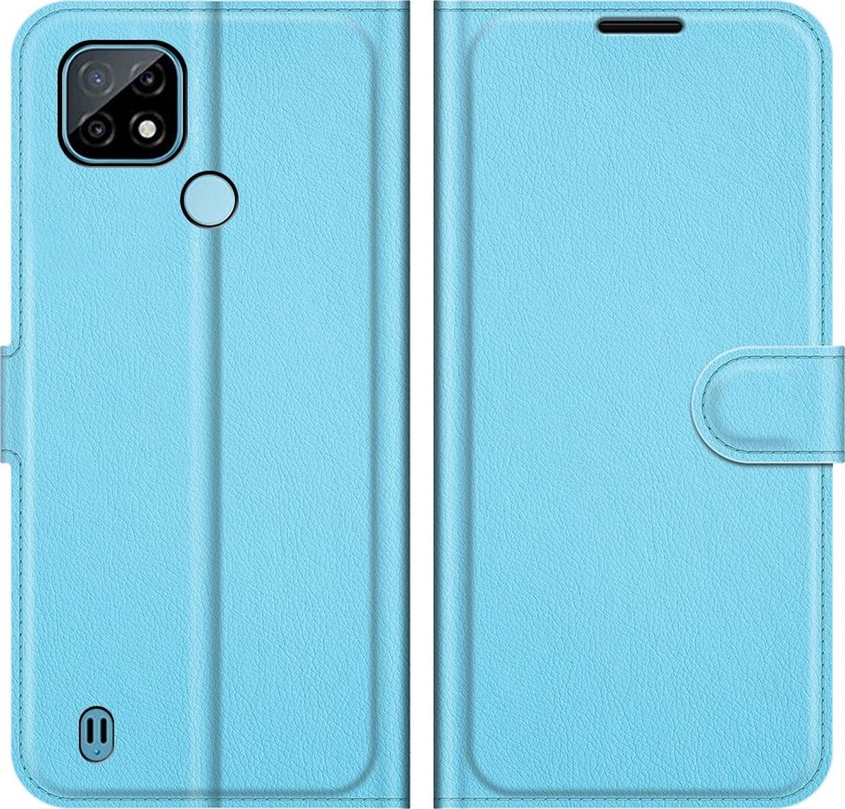 Mobigear Telefoonhoesje geschikt voor Realme C21 Hoesje | Mobigear Classic Bookcase Portemonnee | Pasjeshouder voor 3 Pasjes | Telefoonhoesje voor Pinpas / OV Kaart / Rijbewijs - Blauw