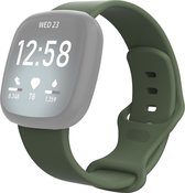 Mobigear Classic - Watch bandje geschikt voor Fitbit Versa 3 Bandje Flexibel Siliconen Druksluiting - Groen