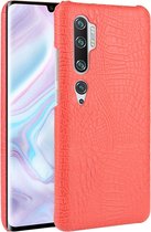Mobigear Hoesje geschikt voor Xiaomi Mi Note 10 Telefoonhoesje Hardcase | Mobigear Croco Backcover | Mi Note 10 Case | Back Cover - Rood