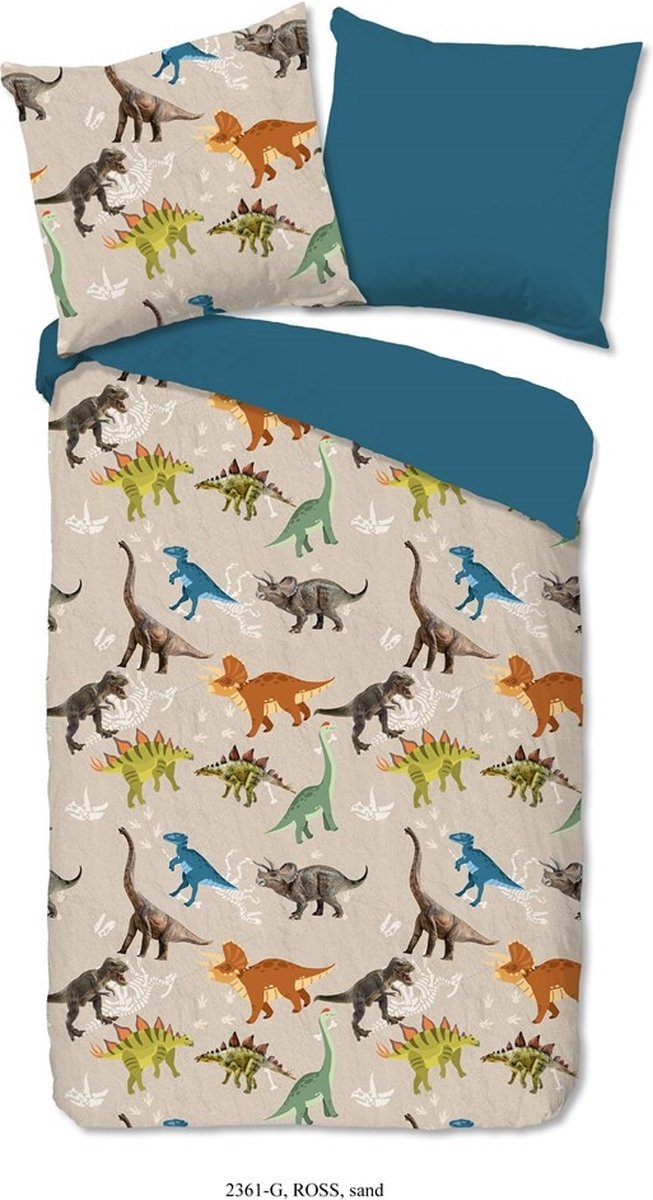 Good Morning Kinderdekbedovertrek "dino's" - Zand - (140x200/220 cm) - Katoen van Merkloos — afbeelding 2