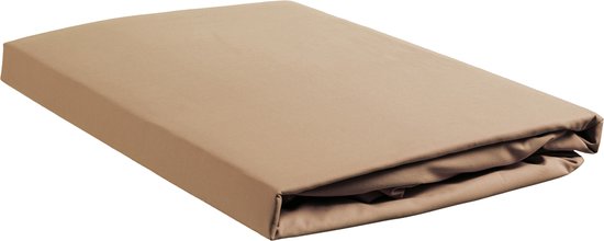 Ambiante Cotton Uni - Hoeslaken - Lits-jumeaux - 160x200 cm - Khaki