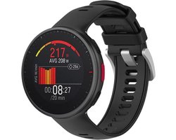 Siliconen Smartwatch bandje - Geschikt voor Polar Vantage V2 siliconen bandje - zwart - Strap-it Horlogeband / Polsband / Armband