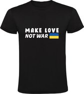 Make love not war Heren T-shirt | Oekraine | Oorlog | Kiev | Peace | Zwart